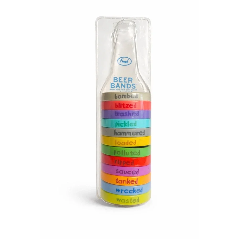 Fred Beer Bands Bottle Markers‎ Drinking Party Set Funny Bar Gift New